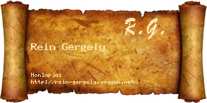 Rein Gergely névjegykártya
